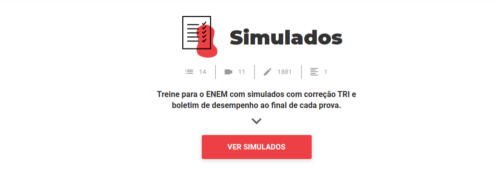 Tela de Simulados do Me Salva