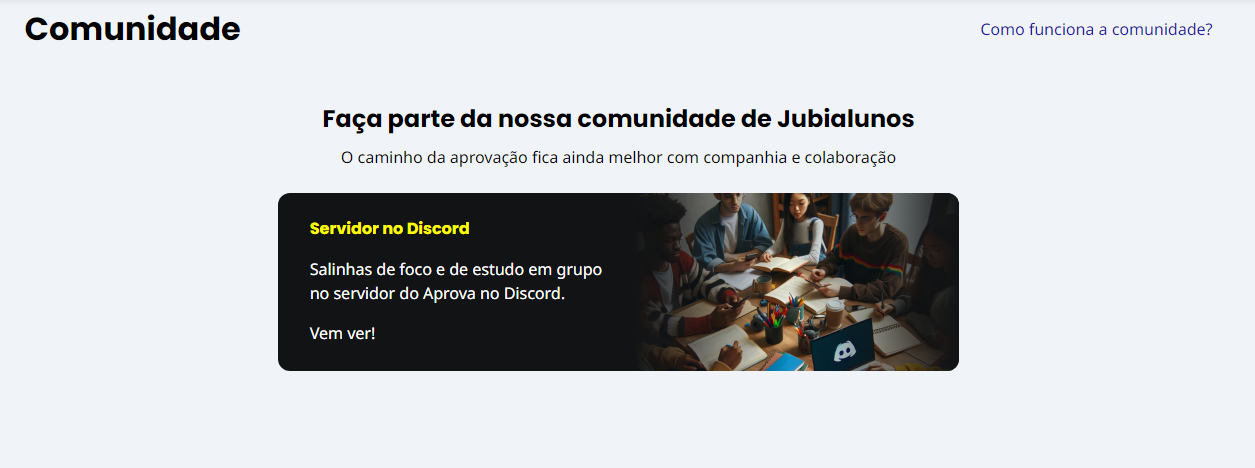 Comunidade do Aprova Total fica disponível no Discord