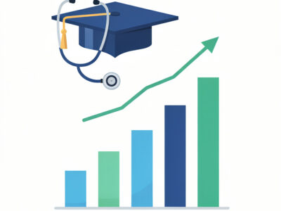 Ilustração sobre notas de corte do SISU 2025 para medicina