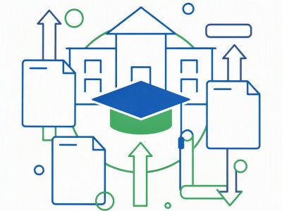 Ilustração abstrata sobre bolsas do Prouni e acesso ao ensino superior